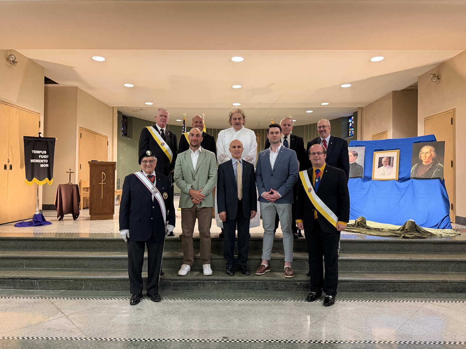 Brother Knights and members of the Scranton Exemplification Team gather at St. Ann’s Basilica following the Exemplification of Charity, Unity and Fraternity.